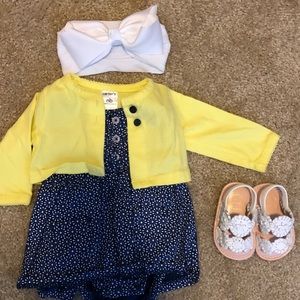 Newborn dress and cardigan